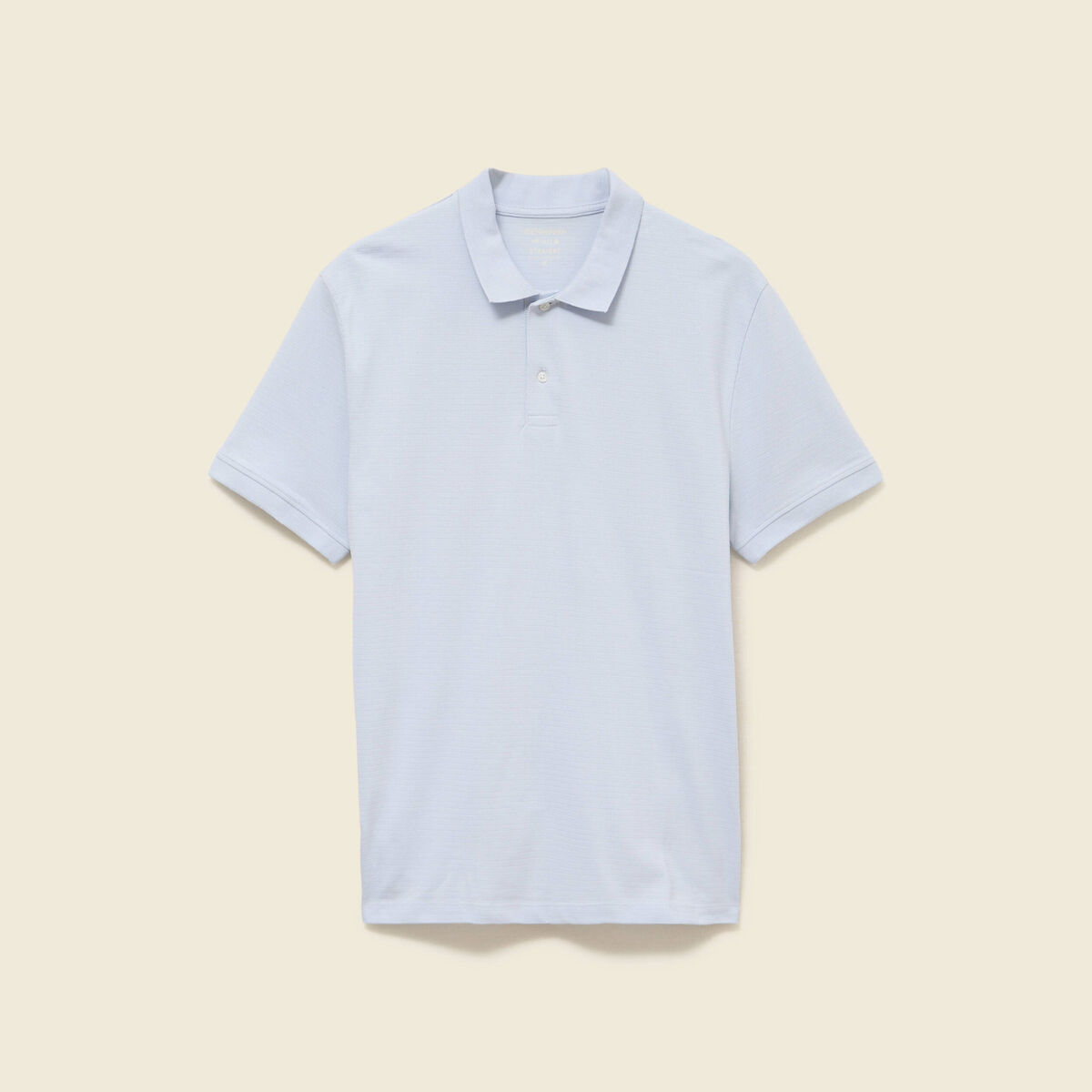 Polo cintr&eacute; en coton manches courtes bleu clair homme