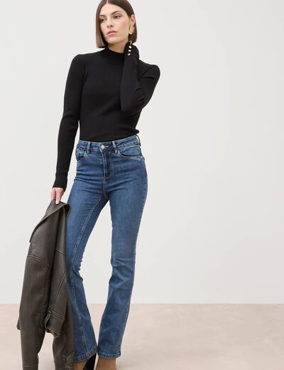 Jeans bootcut taille haute denim stone femme
