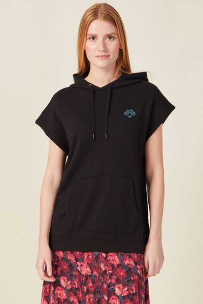 Sweat capuche éco-responsable noir femme