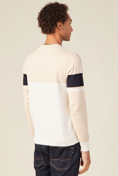 Pull éco-responsable ecru homme