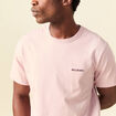 T-shirt col rond manches courtes brod&eacute; rose pastel homme