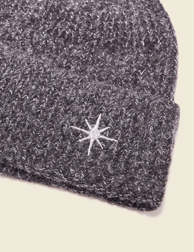 Bonnet tricoté gris femme