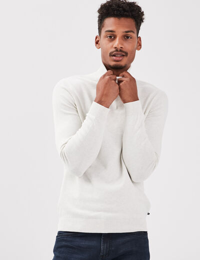 Pull manches longues ecru homme