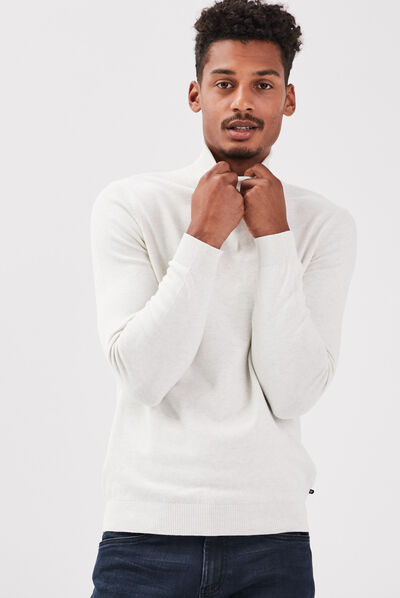Pull manches longues ecru homme