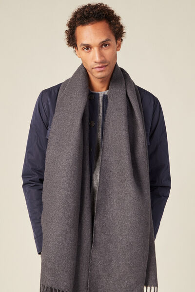 Écharpe à franges gris foncé homme