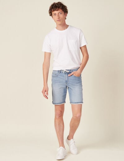 Bermuda éco-responsable denim bleach homme