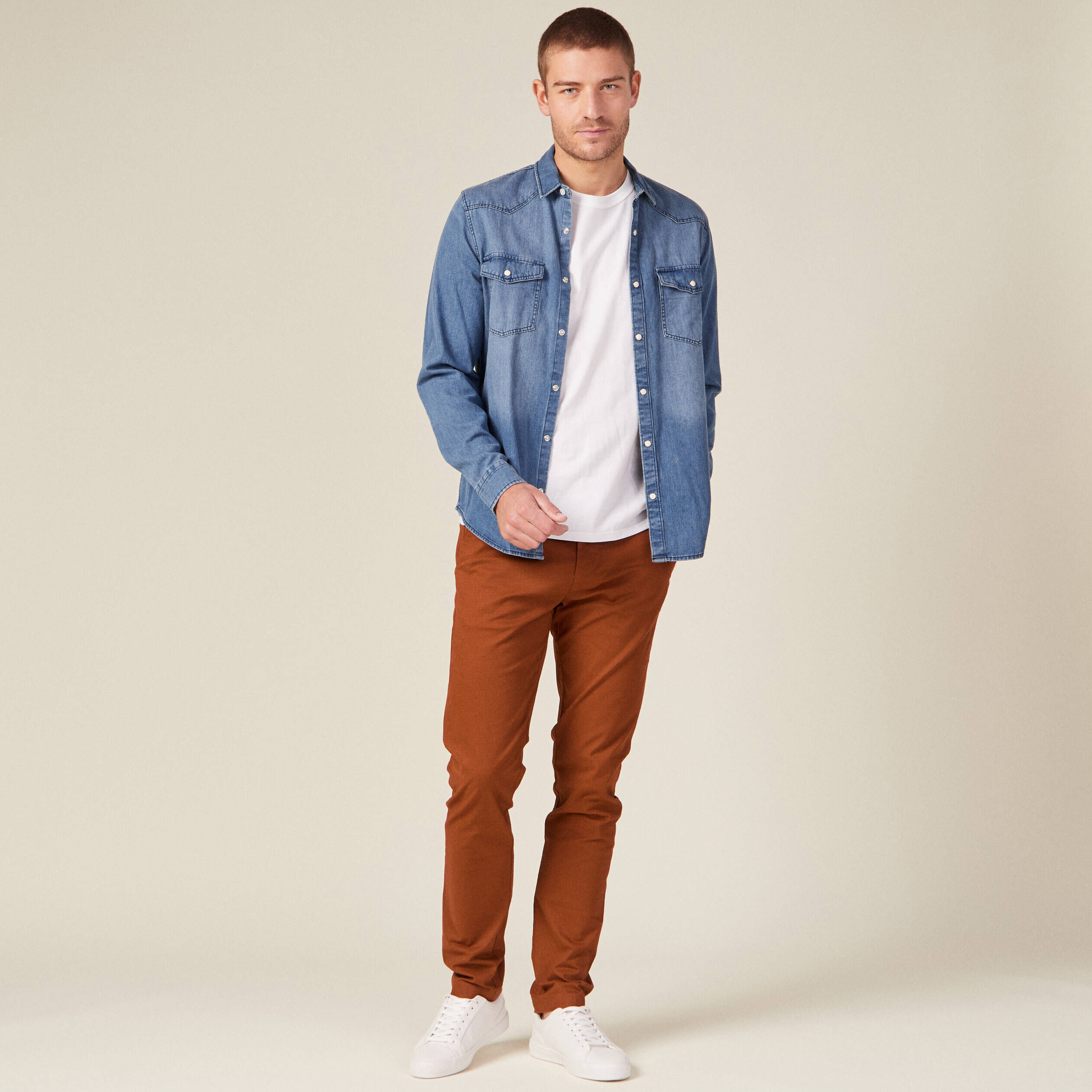 Chino orange homme online