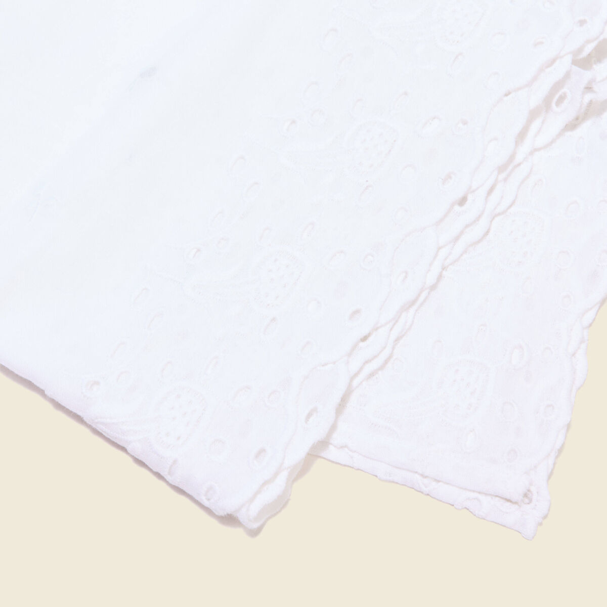Foulard broderie anglaise ecru femme