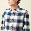 Surchemise en coton manches longues bleu marine homme