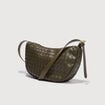 Sac bandouli&egrave;re tress&eacute; avec doublure vert olive femme