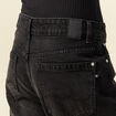 Jeans large taille haute denim noir femme
