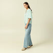 Chemise manches courtes vert pastel femme