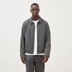 Blouson manches longues doubl&eacute; gris fonc&eacute; homme