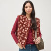 Gilet sans manches r&eacute;versible rouge fonc&eacute; femme