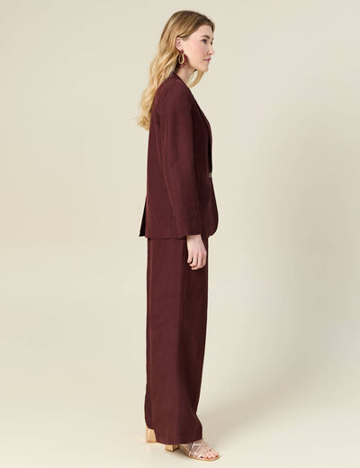 Veste blazer manches longues bordeaux femme