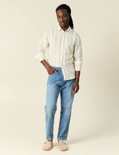 Chemise manches longues ecru homme