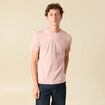 T-shirt cintr&eacute; col rond manches courtes vieux rose homme