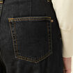 Jeans large taille haute denim gris femme