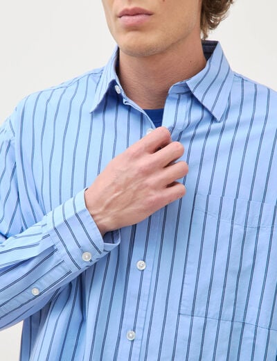Chemise boyfriend en coton bleu ciel homme