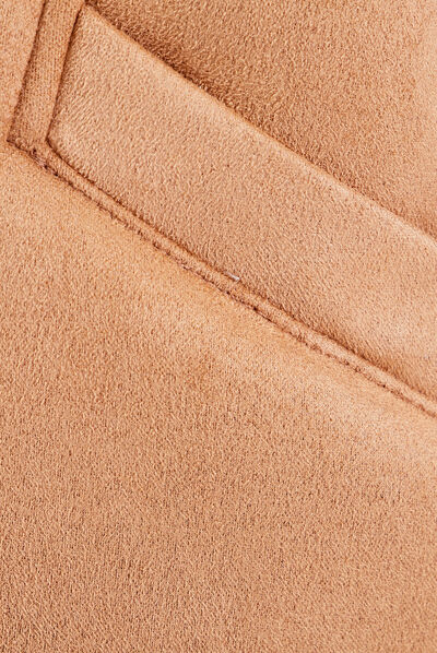 Manteau droit boutonné marron femme