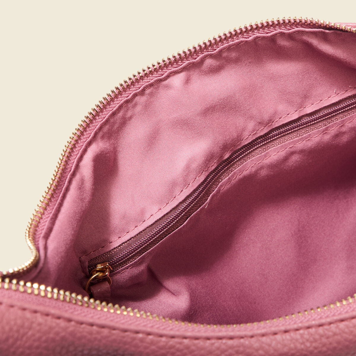 Sac demi-lune vieux rose femme