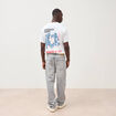 Jeans large longueur 34 en coton denim snow gris homme