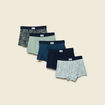 Lot de 5 boxers vert pastel homme