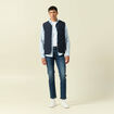 Jeans slim 5 poches longueur 32 denim dirty homme