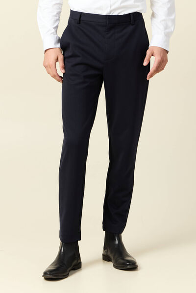 Pantalon chino slim bleu marine homme