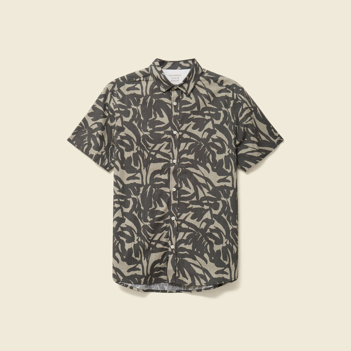 Chemise manches courtes vert kaki homme