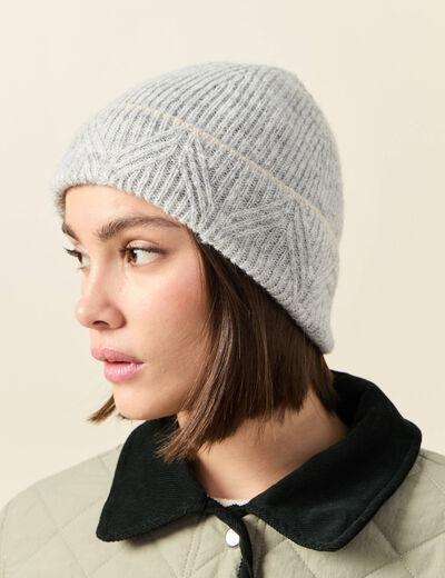 Bonnet fabriqué en France gris clair femme