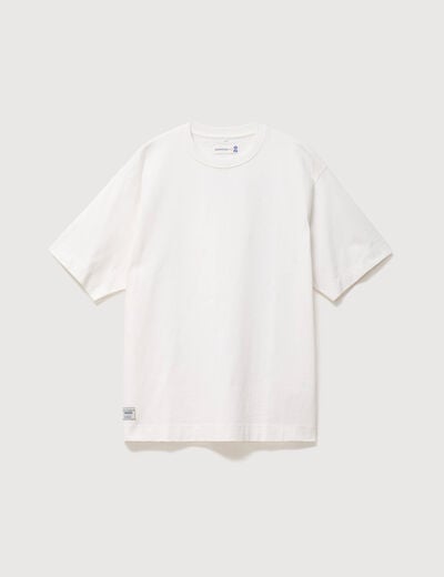 T-shirt ample col rond manches courtes ecru homme