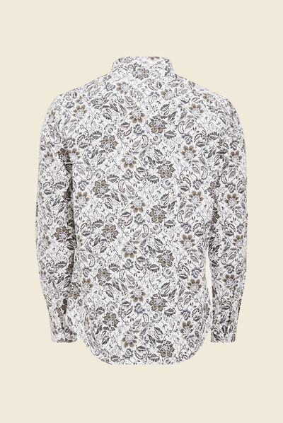 Chemise à manches longues blanc homme