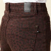 Pantalon large taille haute en jeans marron cognac femme