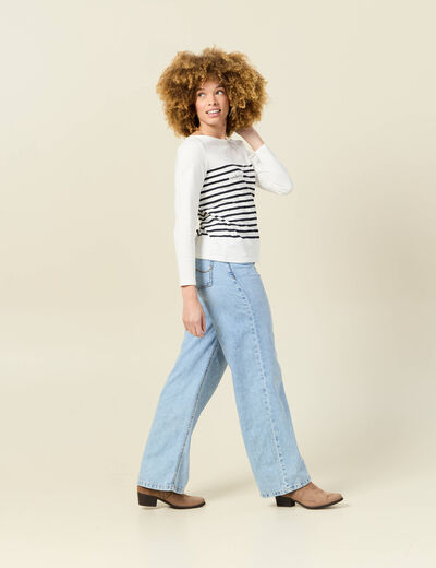 T-shirt manches longues ecru femme