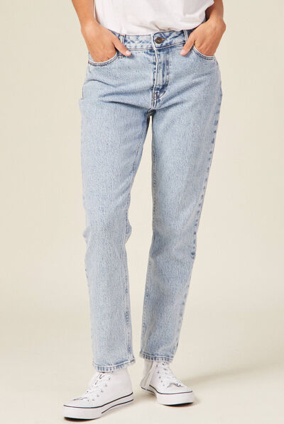 Jeans slim 7/8ème denim snow bleu femme