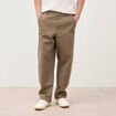 Pantalon coupe large taupe homme