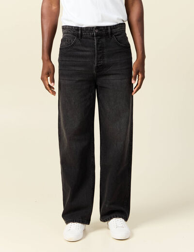 Jeans loose 5 poches denim noir homme