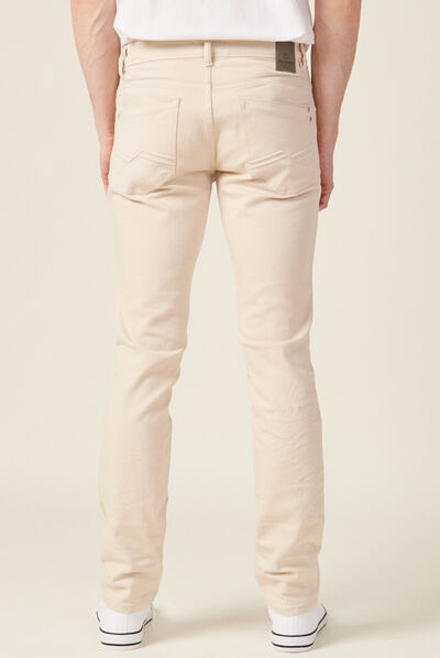 Jeans slim beige homme