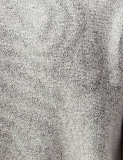 Pull droit col montant gris homme