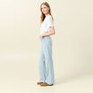 Jeans large taille haute denim bleach femme