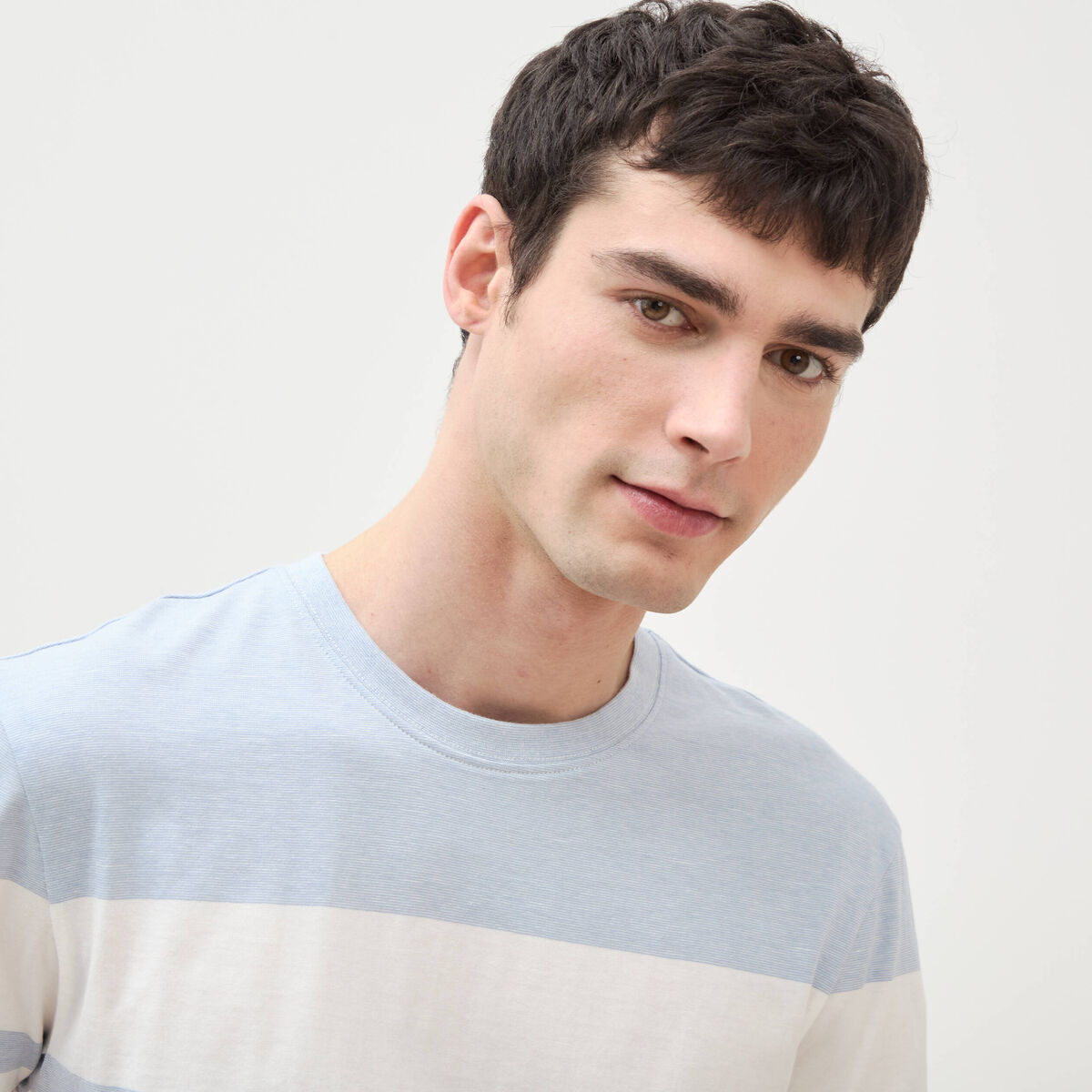 T-shirt manches courtes bleu gris homme