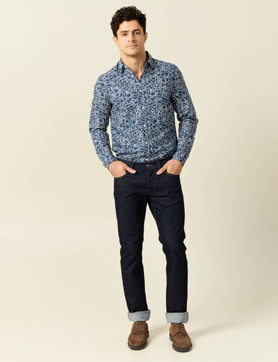 Chemise manches longues bleu homme