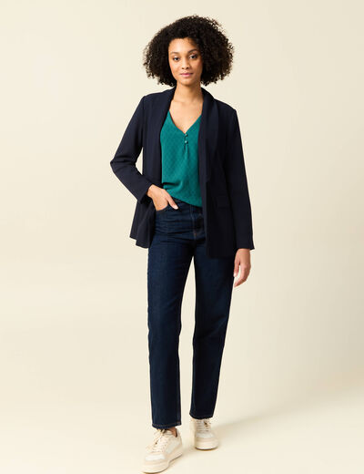 Blouse manches longues vert canard femme