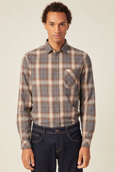Chemise manches longues ecru homme
