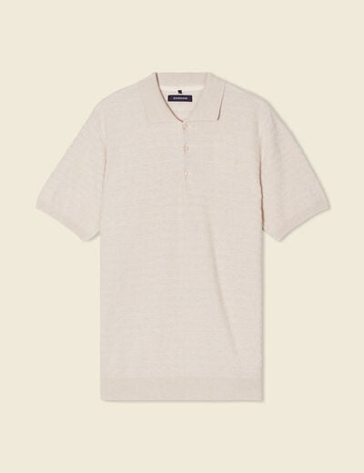 Polo manches courtes ecru homme