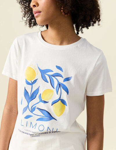 T-shirt manches courtes blanc femme