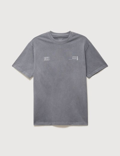 T-shirt en coton manches courtes gris homme