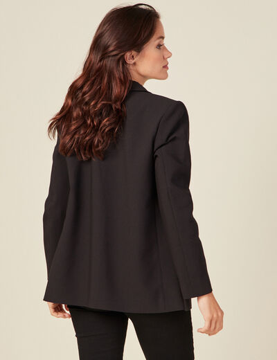 Veste esprit blazer cintrée noir femme