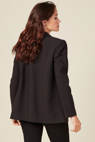 Veste esprit blazer cintrée noir femme
